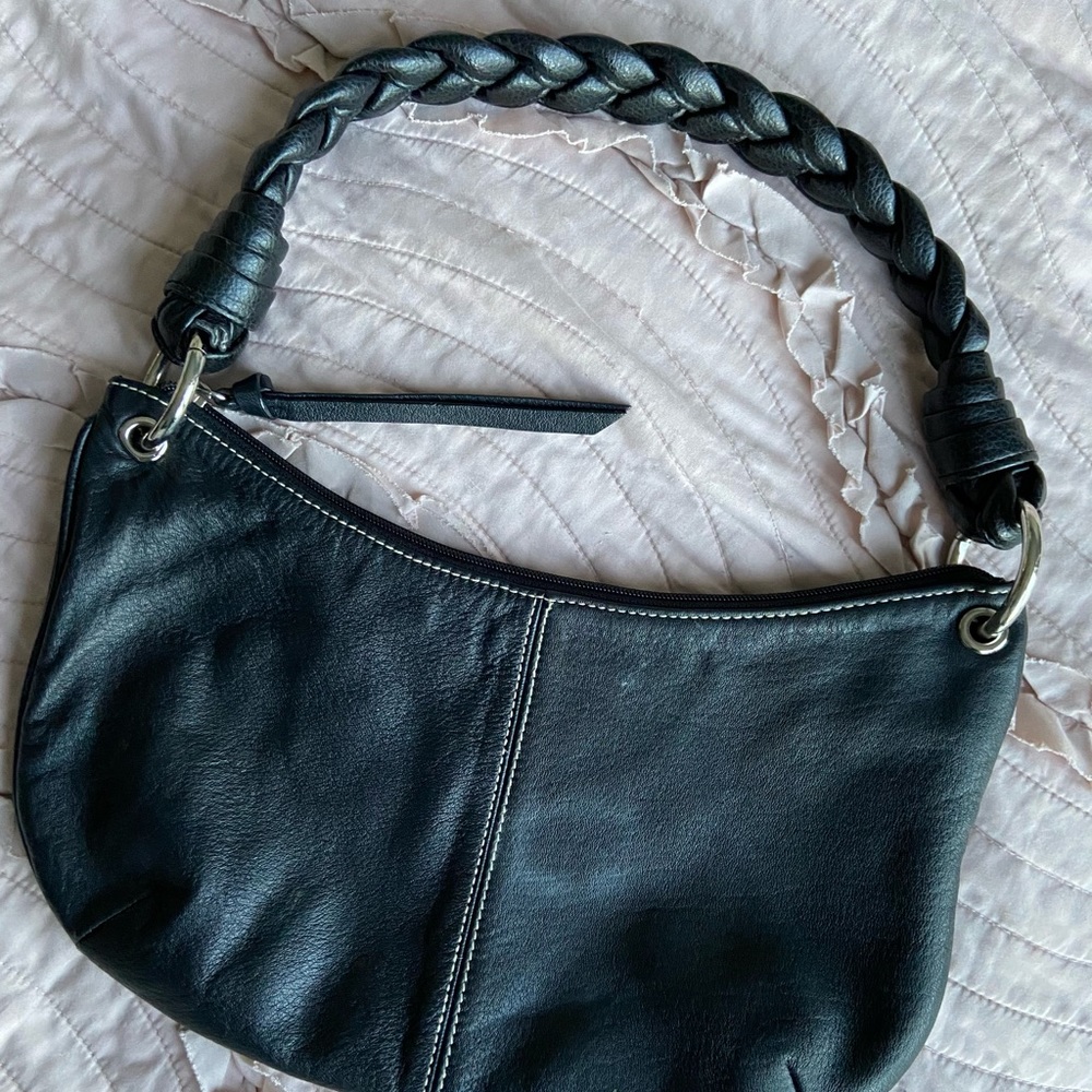 Lauren Ralph Lauren Black Pebble Leather Bag